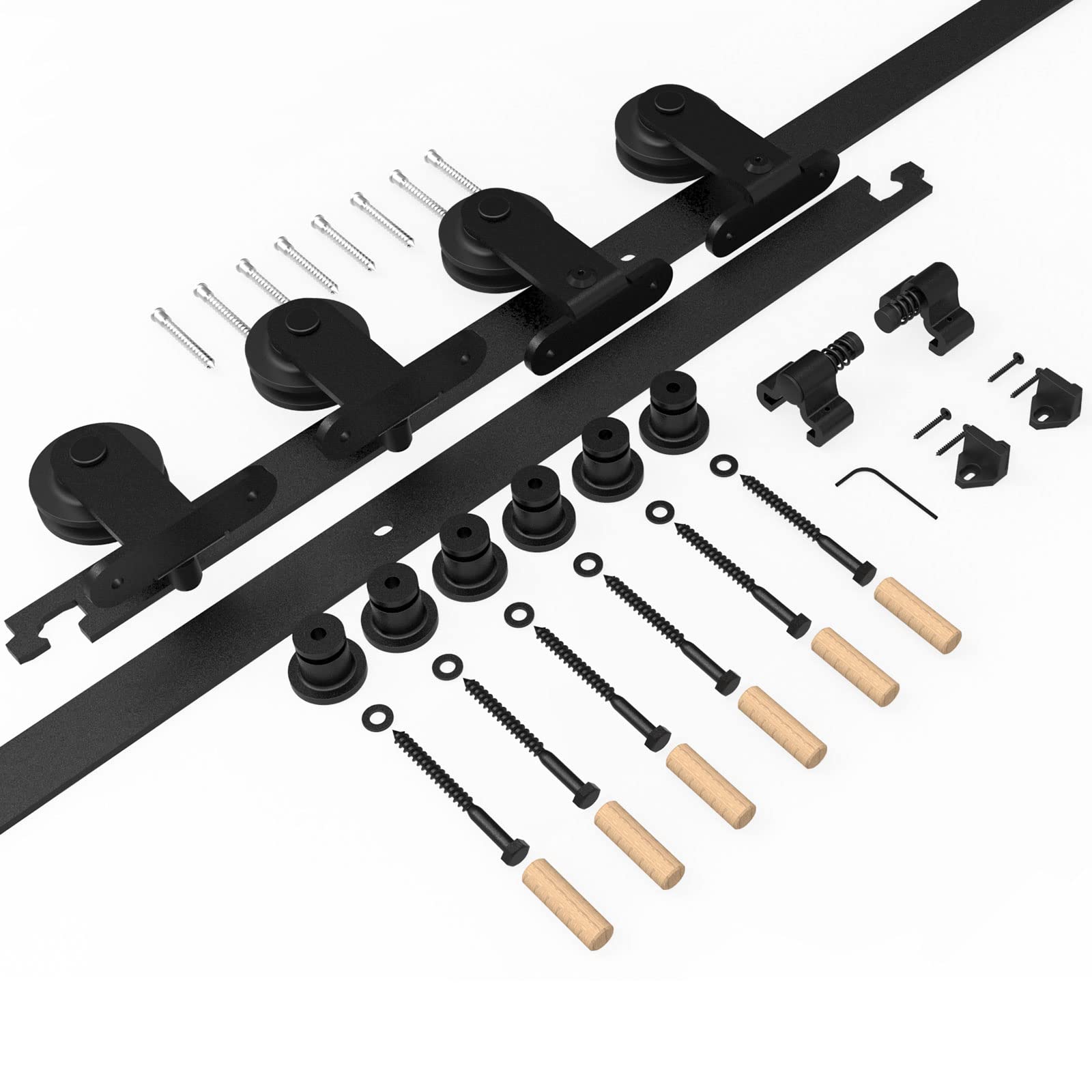 ETIASQSA Forma T 200 cm kit binario porta scorrevole nero bypass