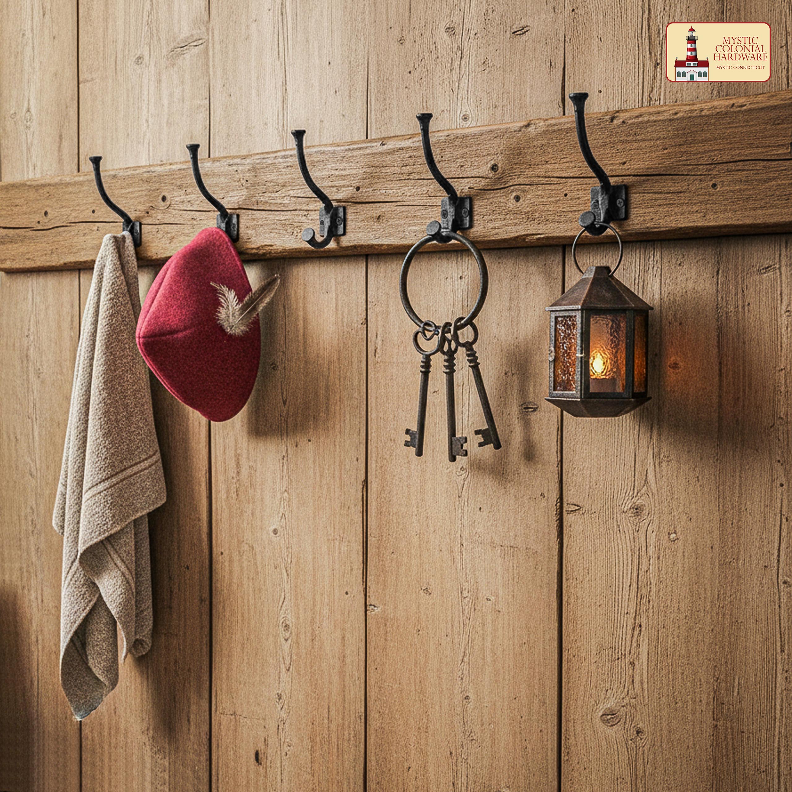 Mystic Colonial Hardware Ganci parete ghisa nera 13 cm 2pz