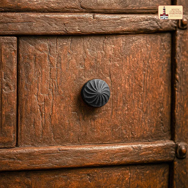 Mystic Colonial Hardware Pomelli mobili ferro nero 4 cm 4pz