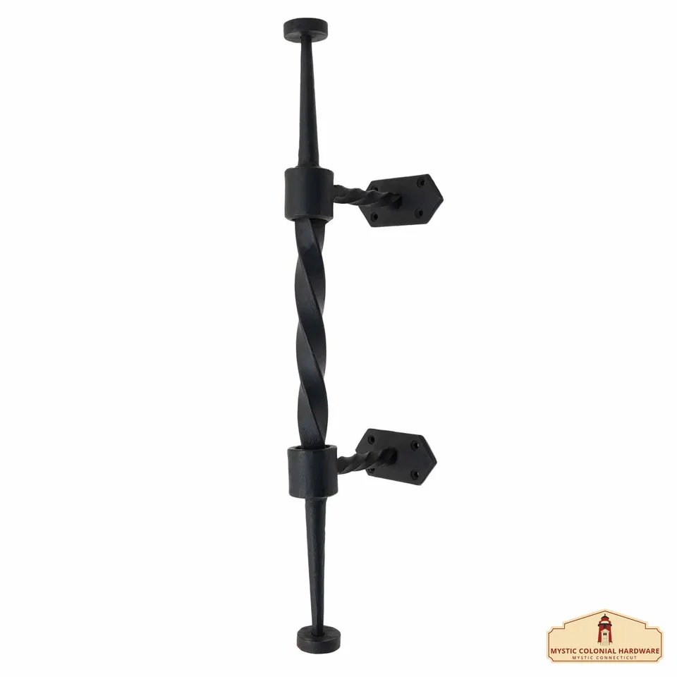 Mystic Colonial Hardware maniglione porta ferro battuto 41,9 cm nero