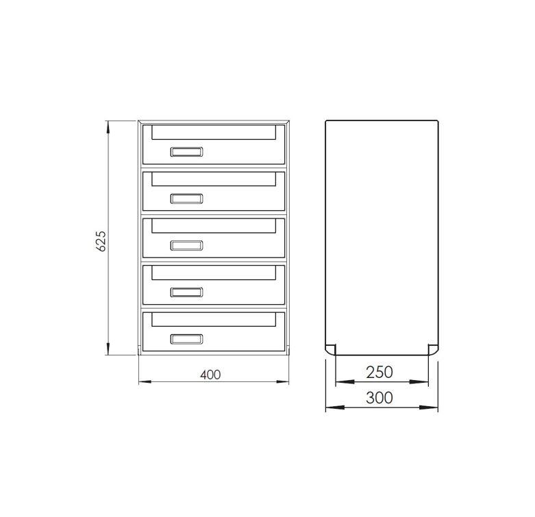 Silmec SC Classic SC6 cassetta postale 5 posti esterno