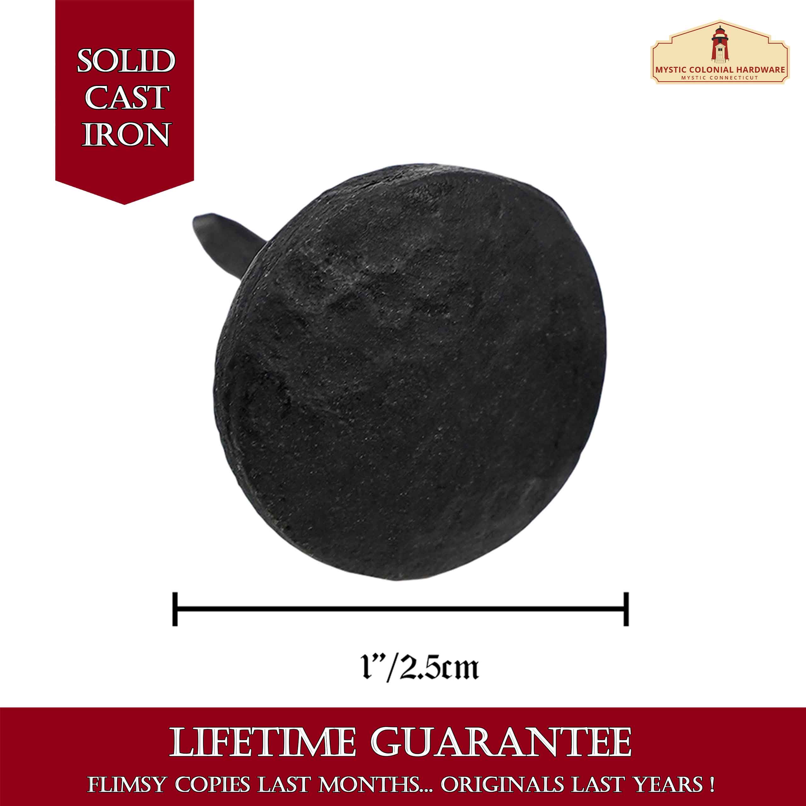 Mystic Colonial Hardware chiodi decorativi ferro battuto 6 pz neri