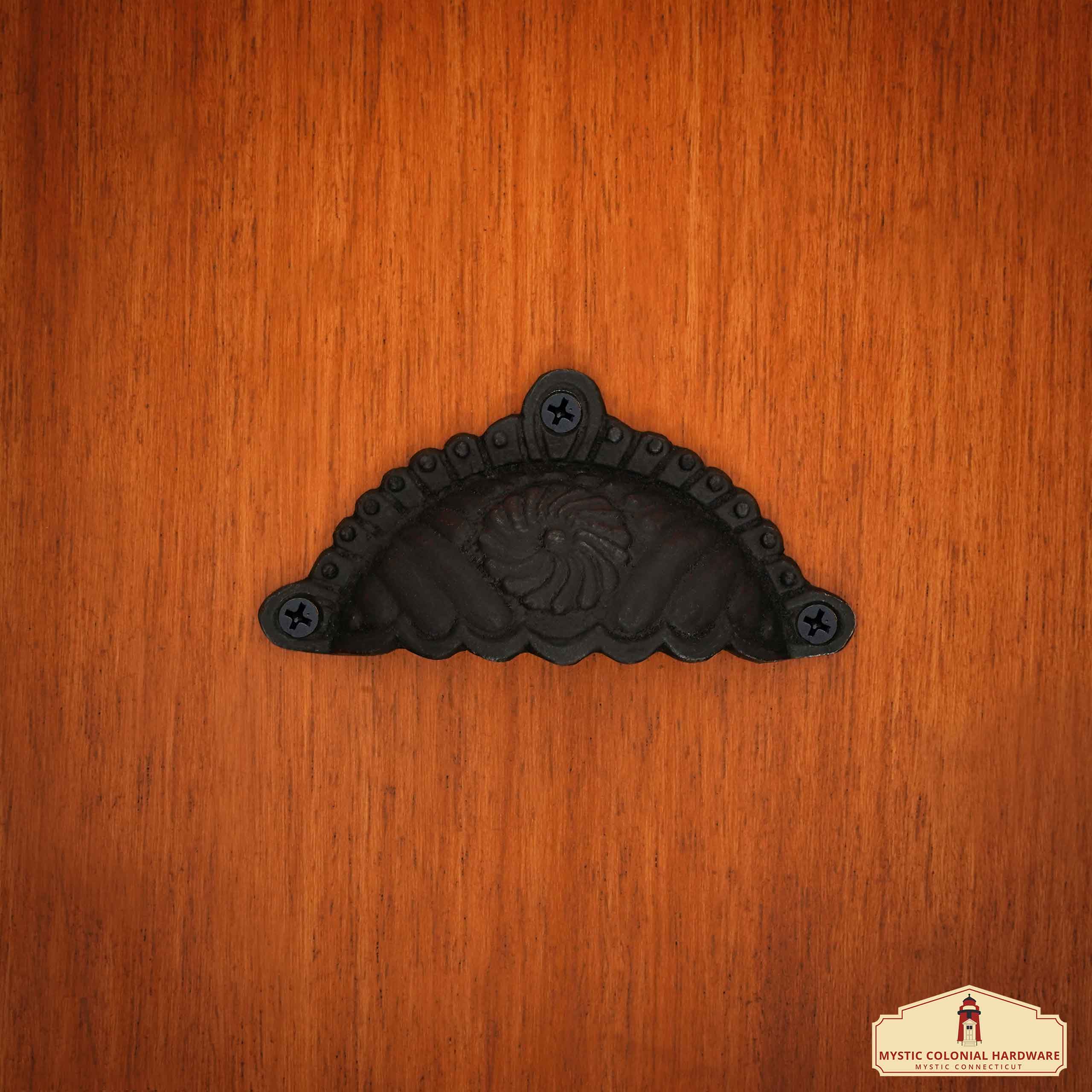 Mystic Colonial Maniglia a Conchiglia 9,6x5,4 cm Set 4 Pezzi Ghisa