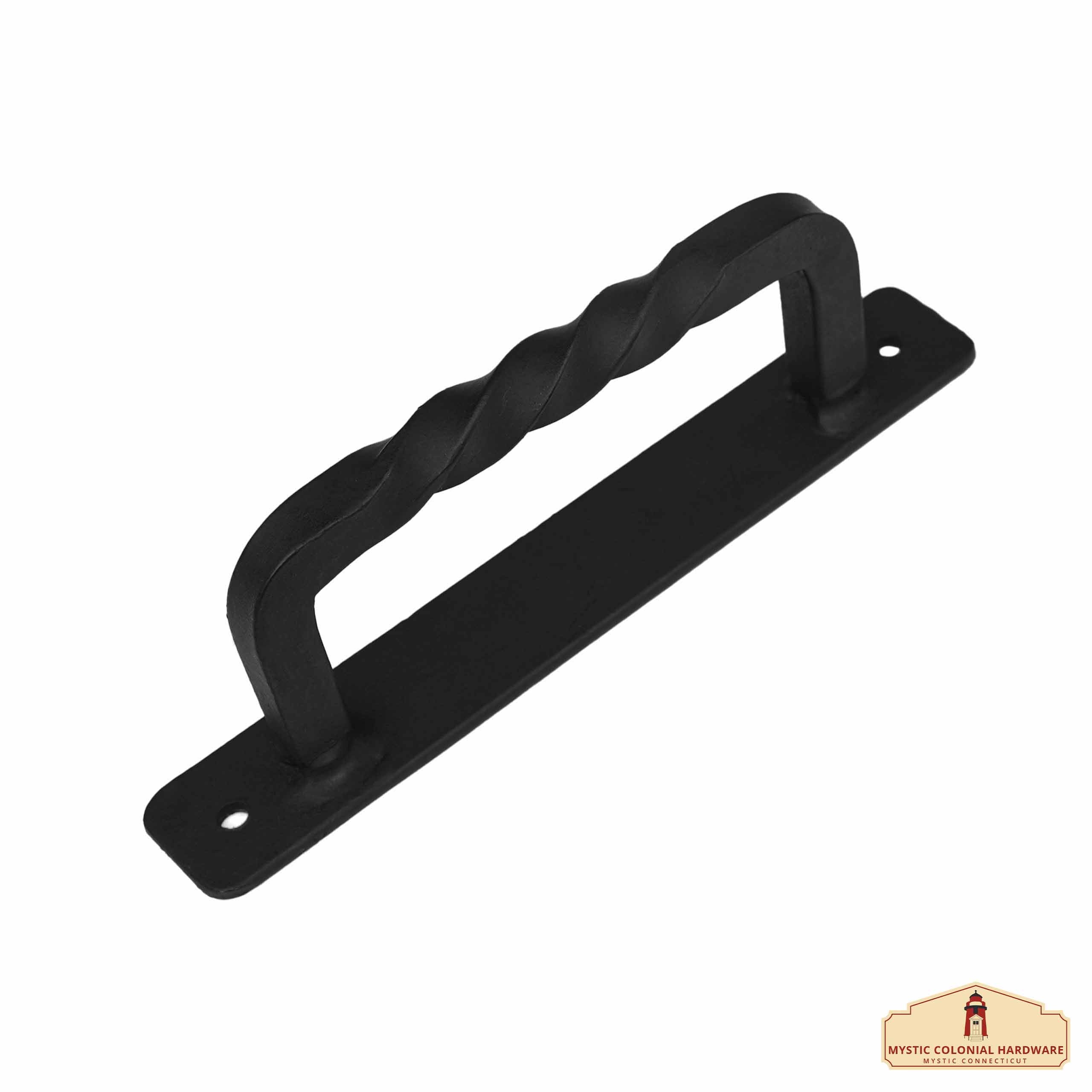 Mystic Colonial Hardware maniglia porta ferro battuto 15,7 cm nera