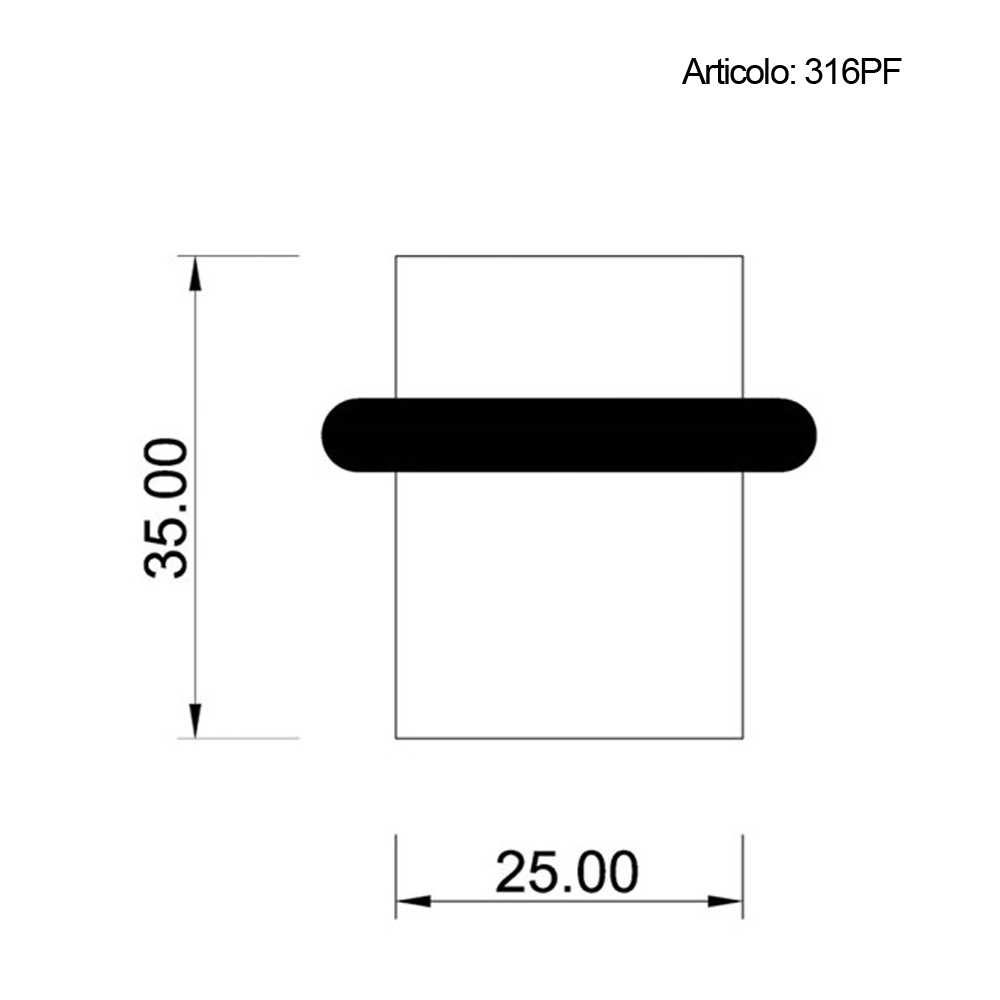 Spinardi 316PF fermaporta ottone 28x45 mm