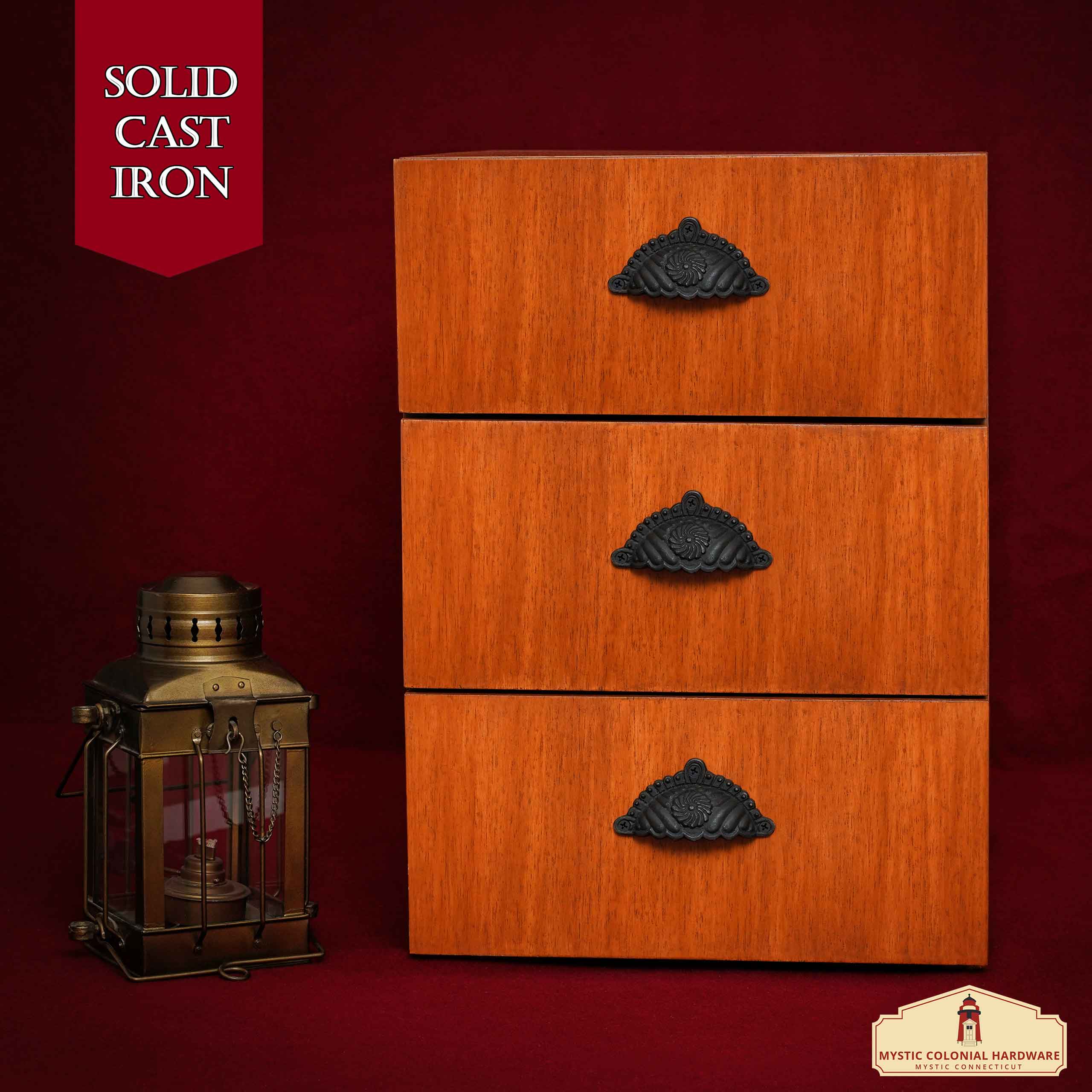 Mystic Colonial Maniglia a Conchiglia 9,6x5,4 cm Set 4 Pezzi Ghisa