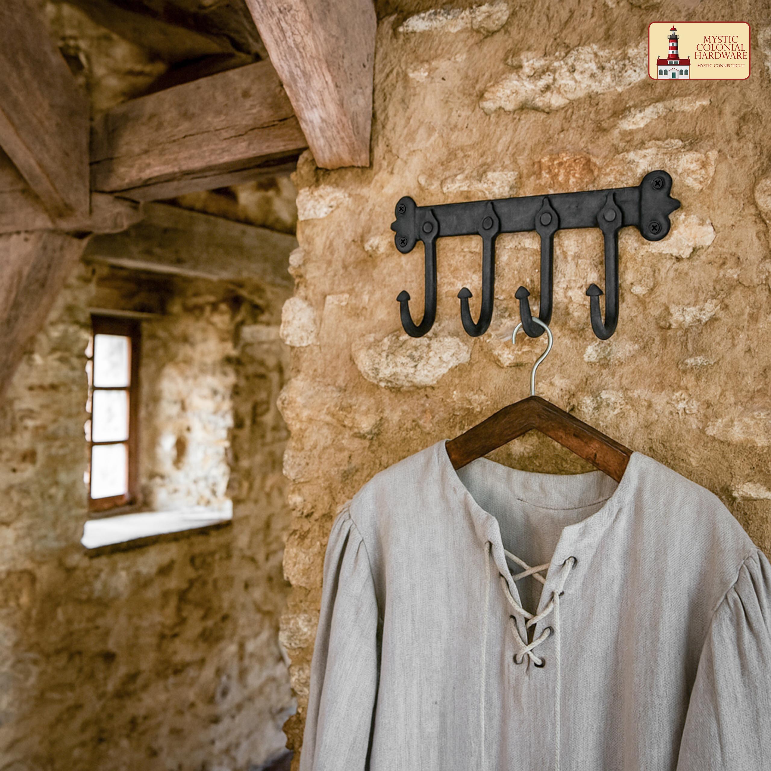 Mystic Colonial Hardware Appendiabiti 4 Ganci Ferro 29,2 cm