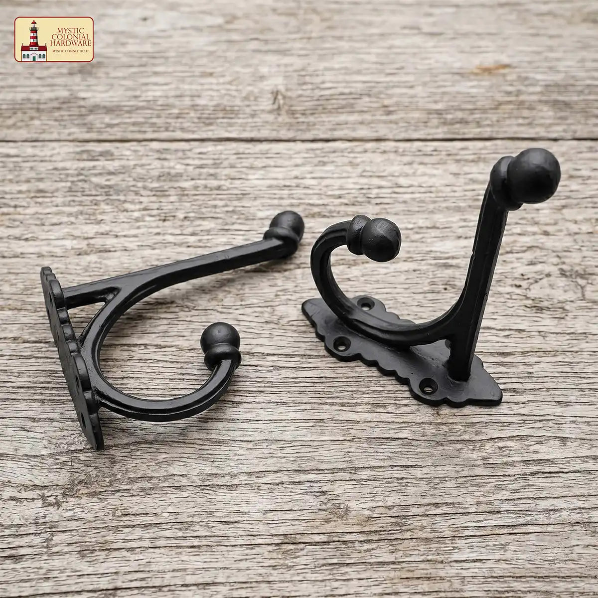 Mystic Colonial Hardware Ganci Doppio Set 2 Pezzi Ghisa Nera