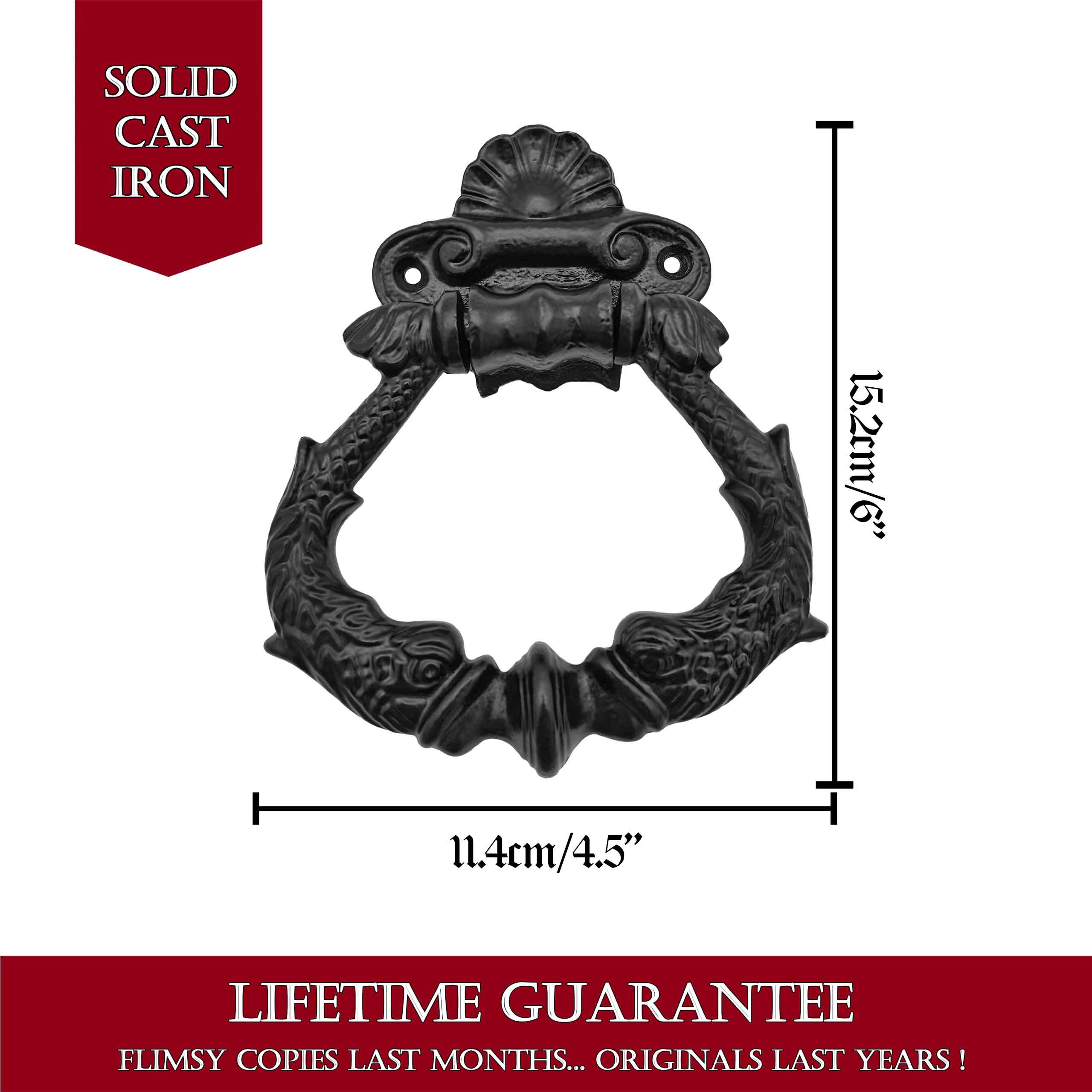Mystic Colonial Hardware Battente porta anello ferro nero 15 cm