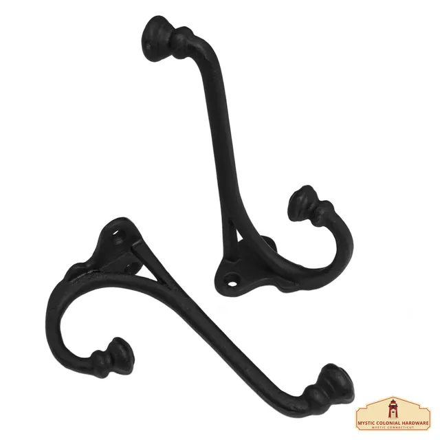 Mystic Colonial Hardware Ganci ferro battuto appendiabiti neri 2 pezzi