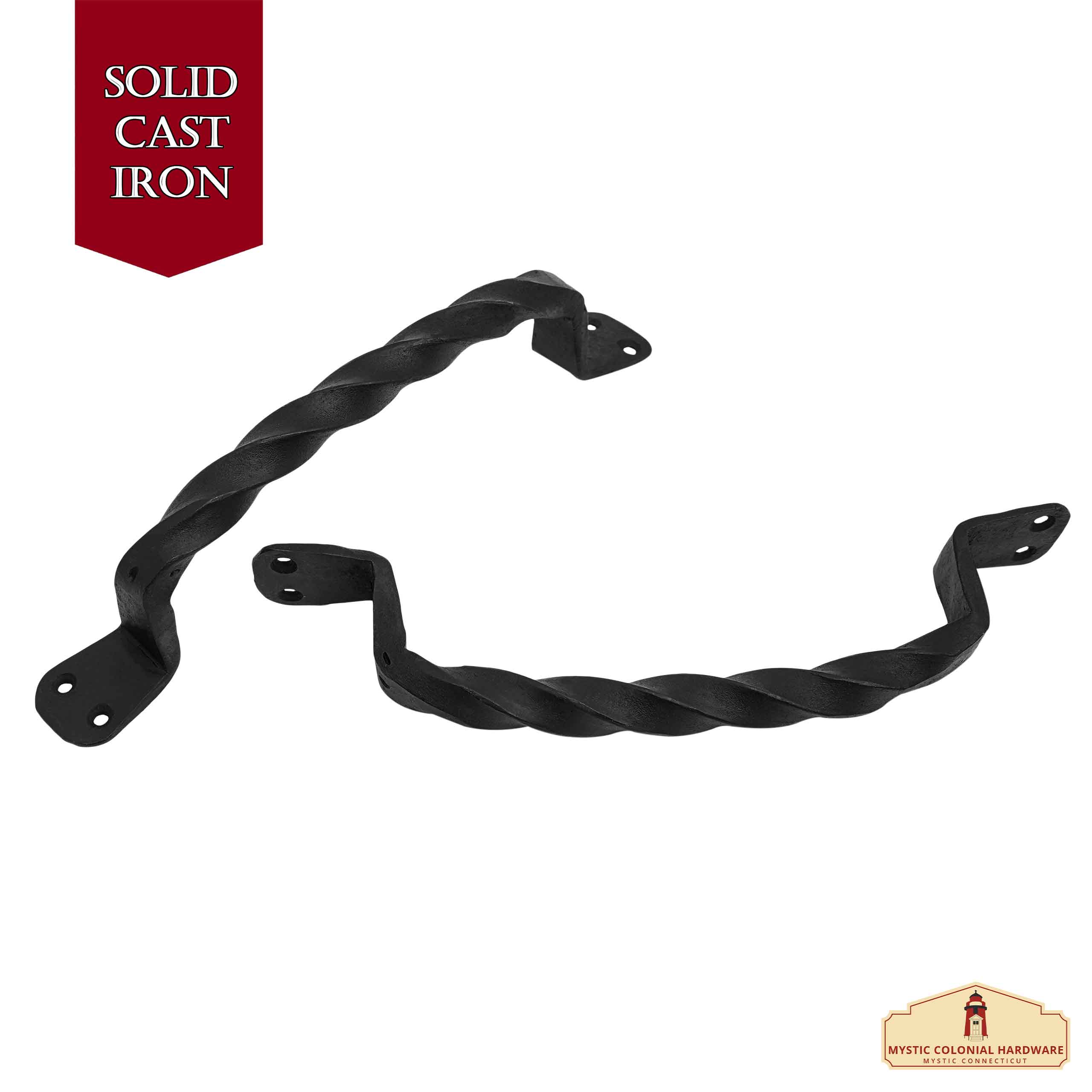 Mystic Colonial maniglia porta ferro 23 cm nera set 2 pezzi