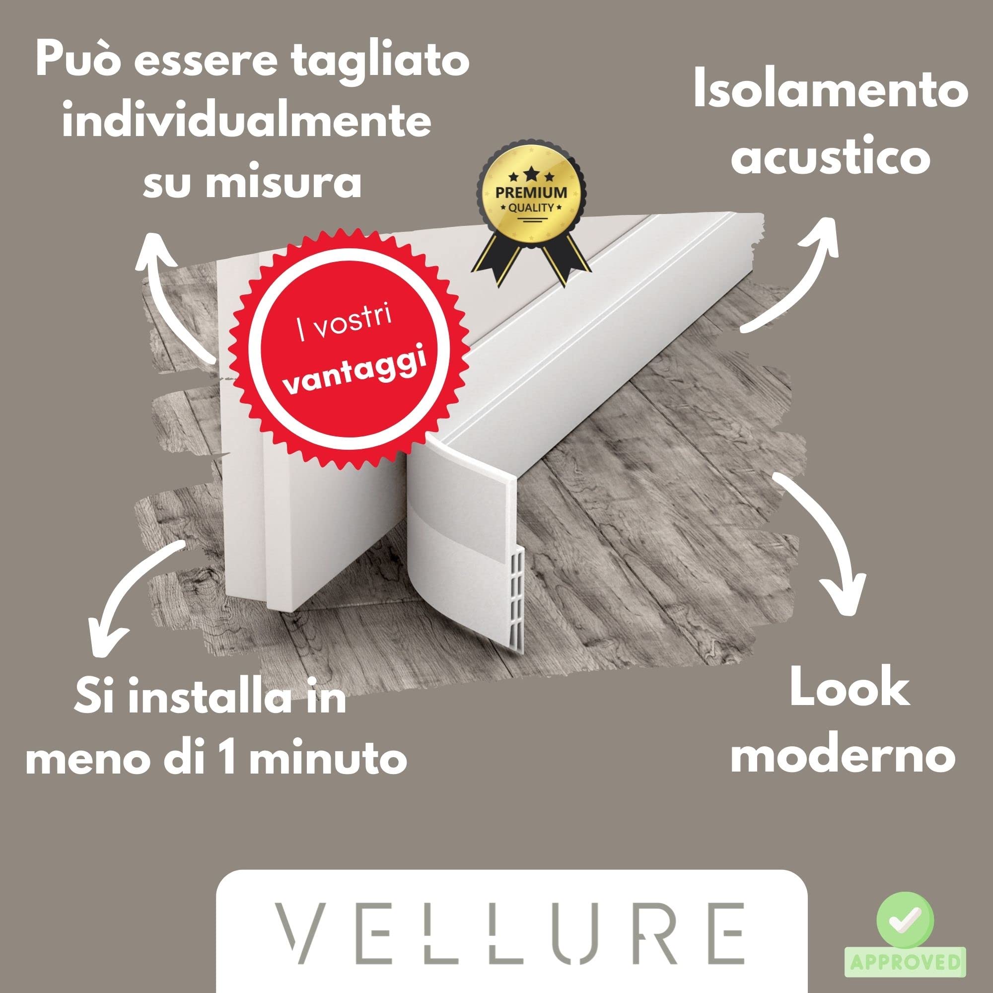 Vellure paraspifferi sottoporta porta blindata bianco 1 pz