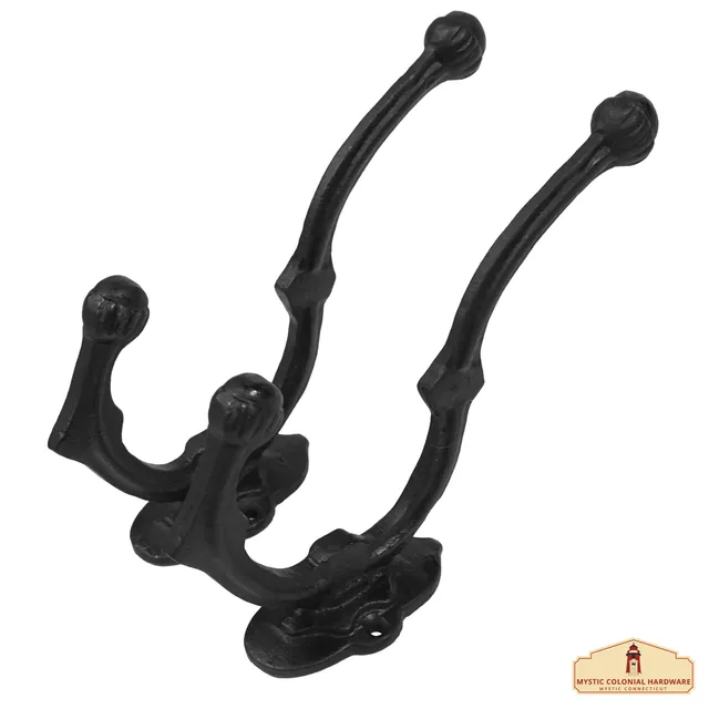 Mystic Colonial Hardware Ganci 16,5 cm Set 2 Pezzi Ghisa Nera