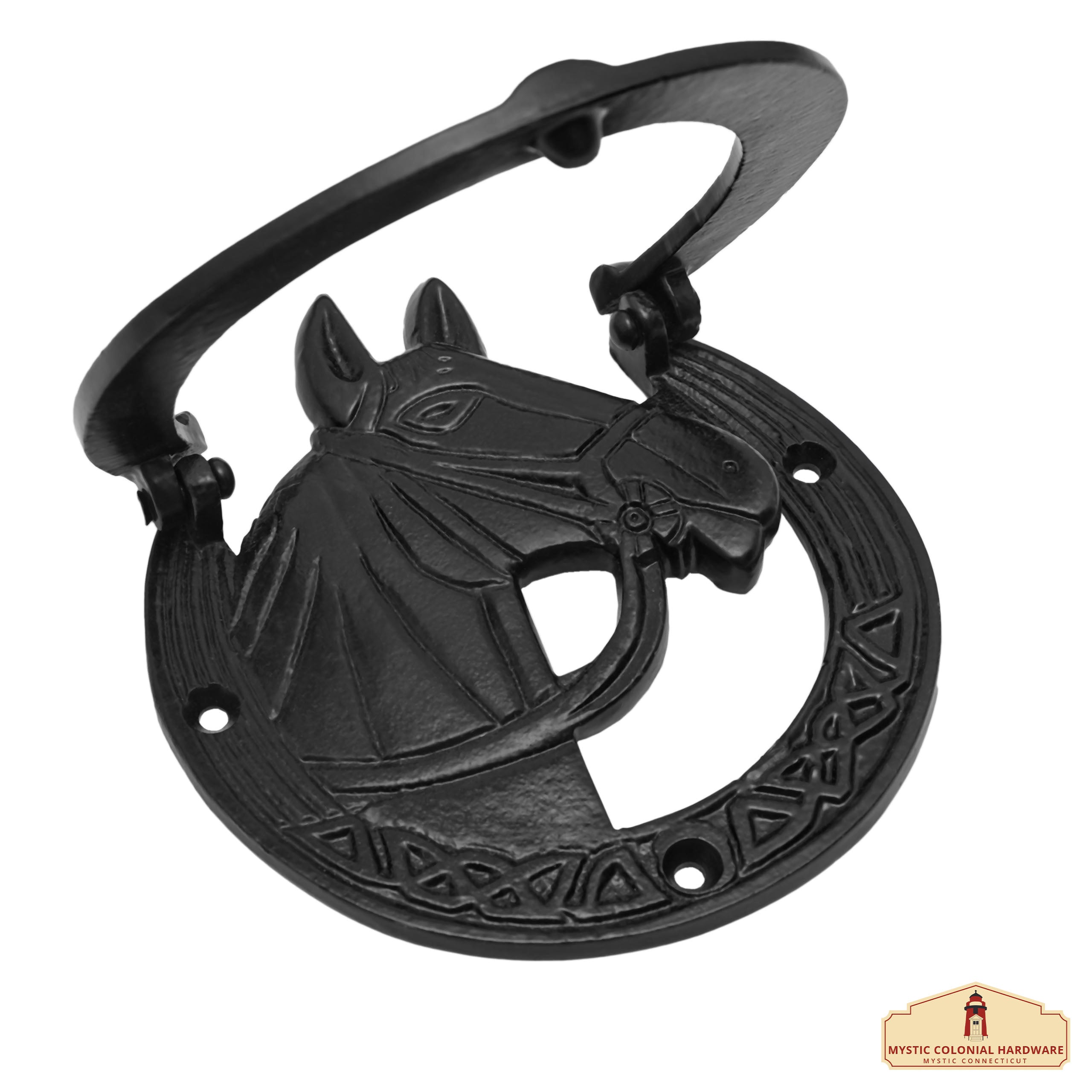 Mystic Colonial Horse battente porta ghisa cavallo nero
