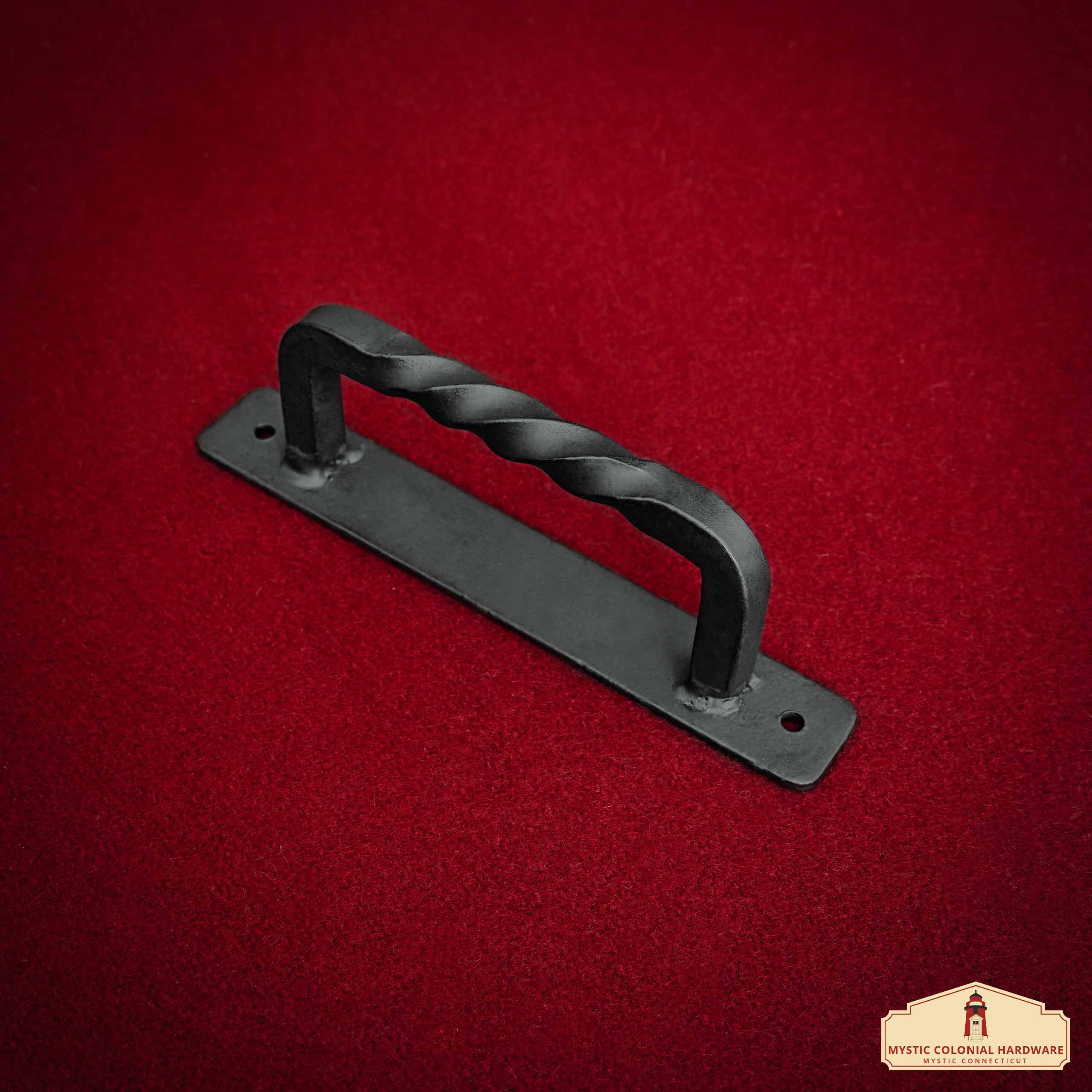 Mystic Colonial Hardware maniglia porta ferro battuto 15,7 cm nera