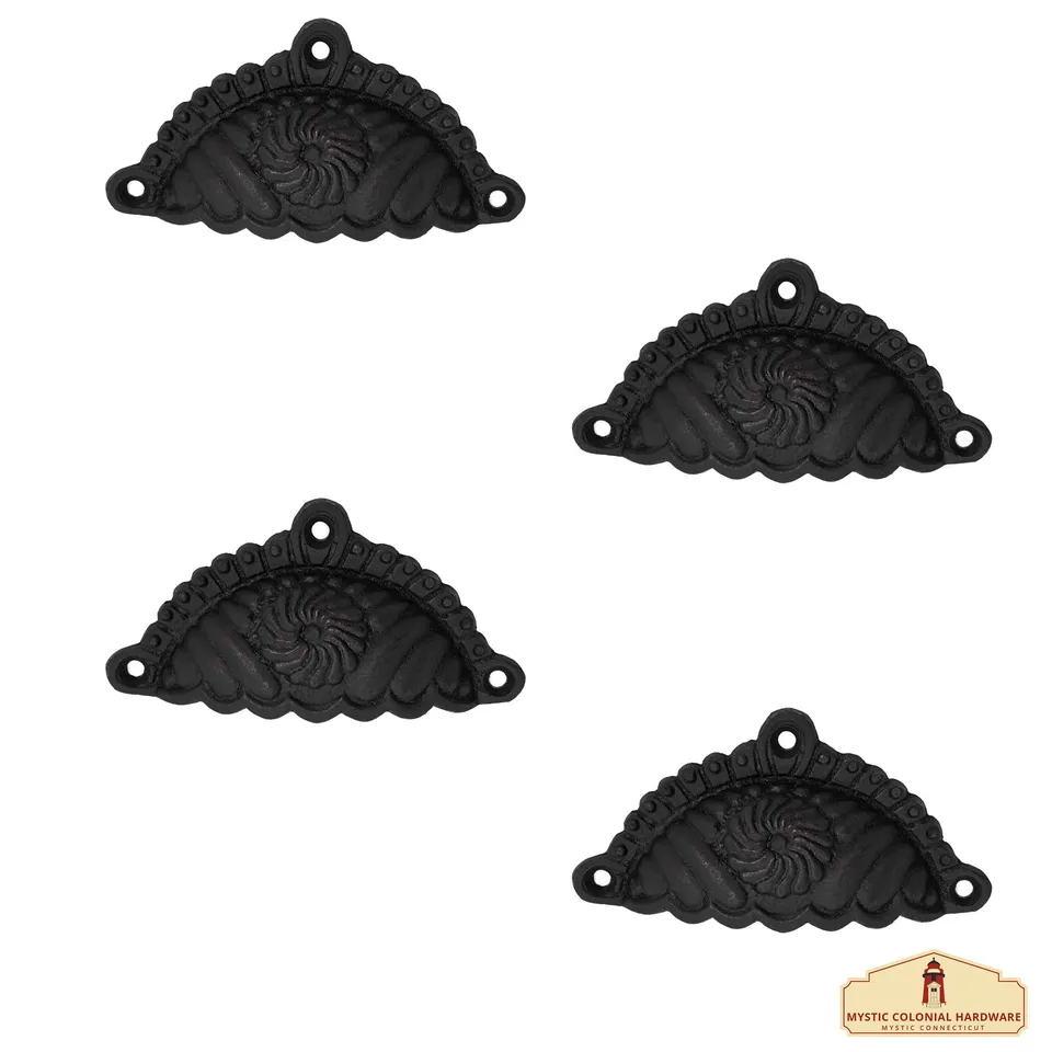 Mystic Colonial Maniglia a Conchiglia 9,6x5,4 cm Set 4 Pezzi Ghisa