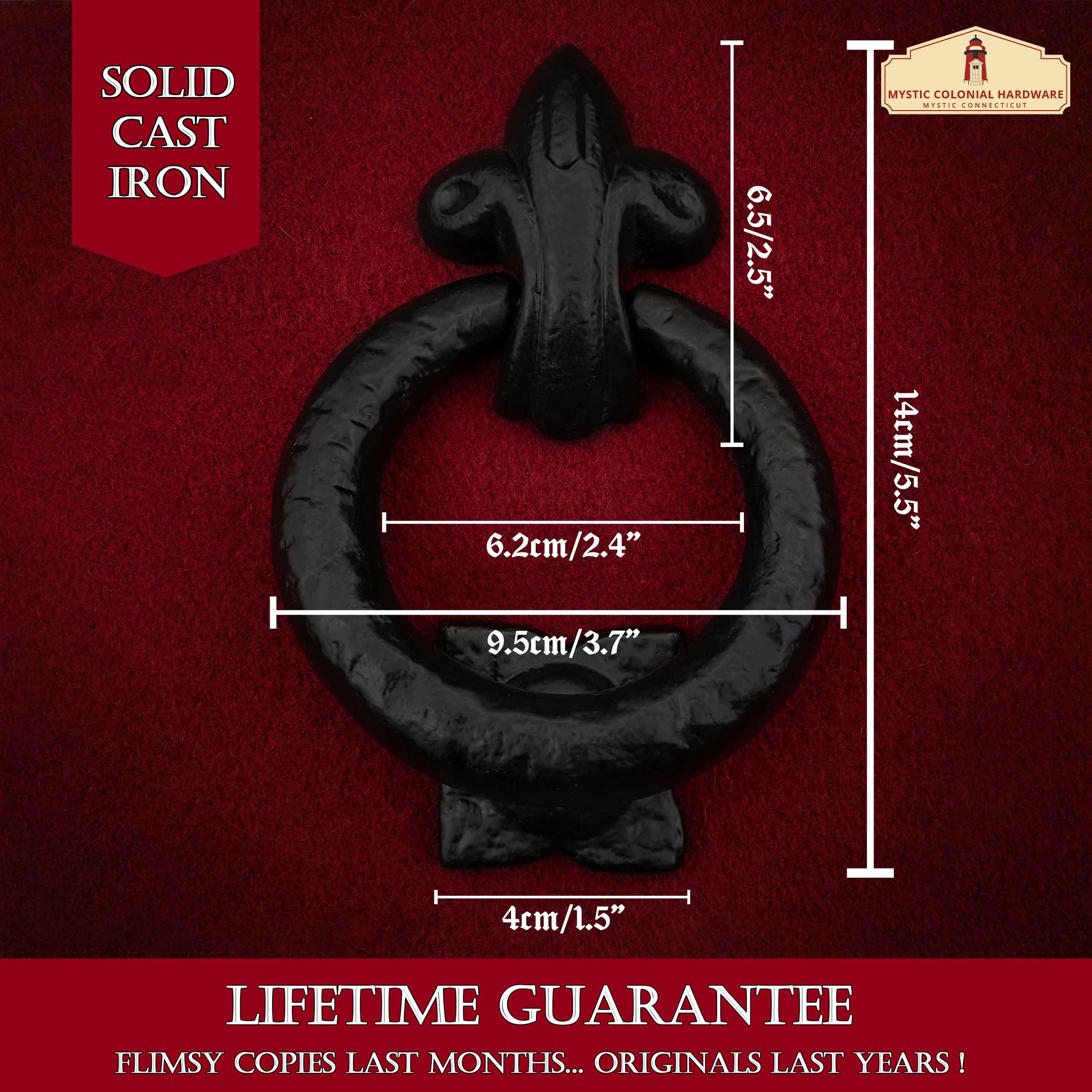 Mystic Colonial Hardware Ring battente porta ferro nero 12,7 cm