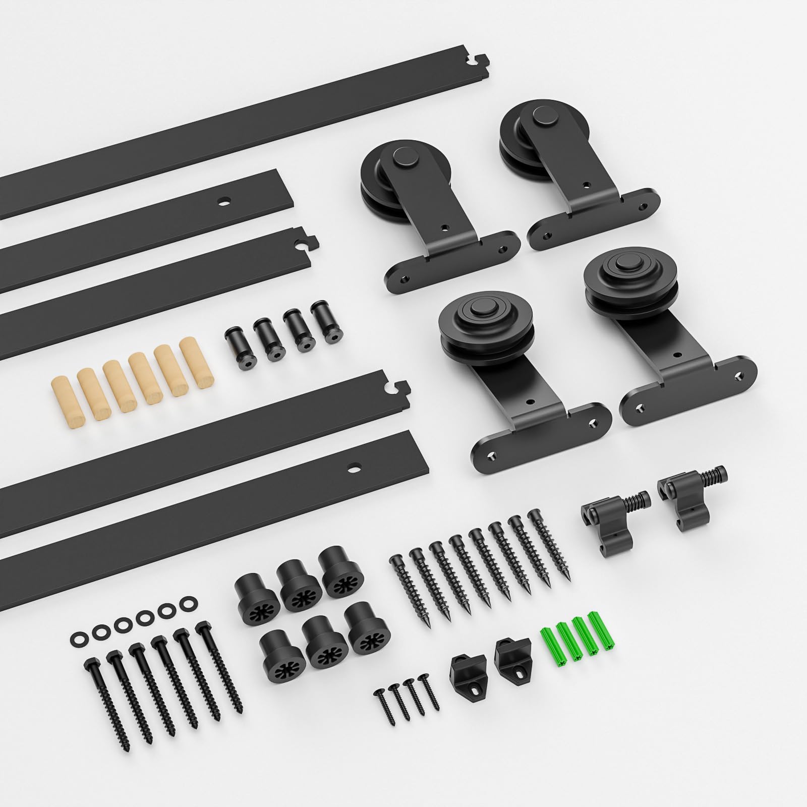 ETIASQSA Forma T 152 cm kit binario porta scorrevole nero bypass