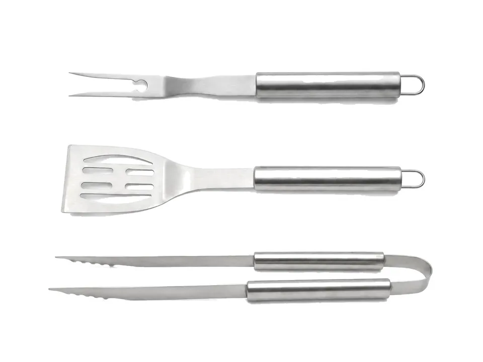 BOXOB kit utensili barbecue acciaio opacizzato 3 pezzi