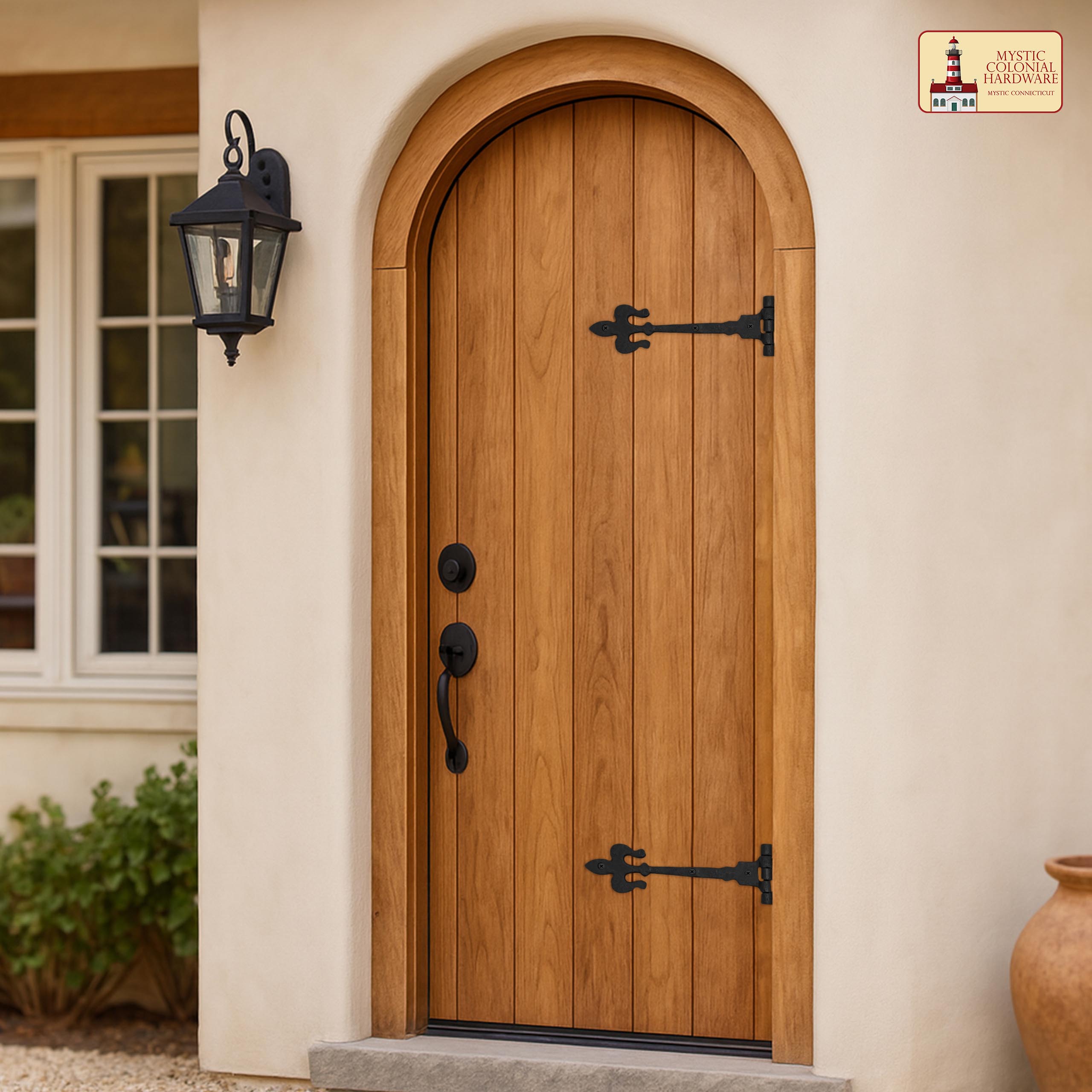 Mystic Colonial cerniera a T ghisa nera porte set 2 pezzi