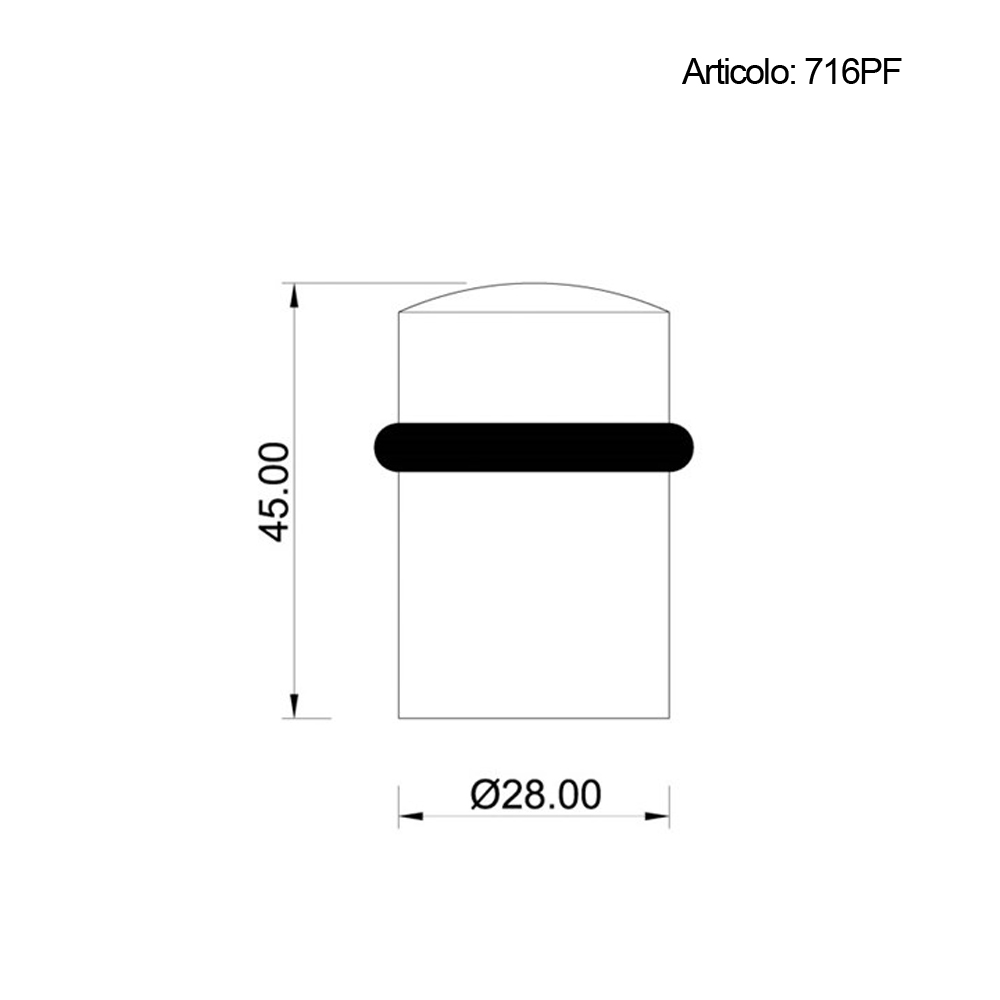 Spinardi 716PF fermaporta alluminio 28x45 mm
