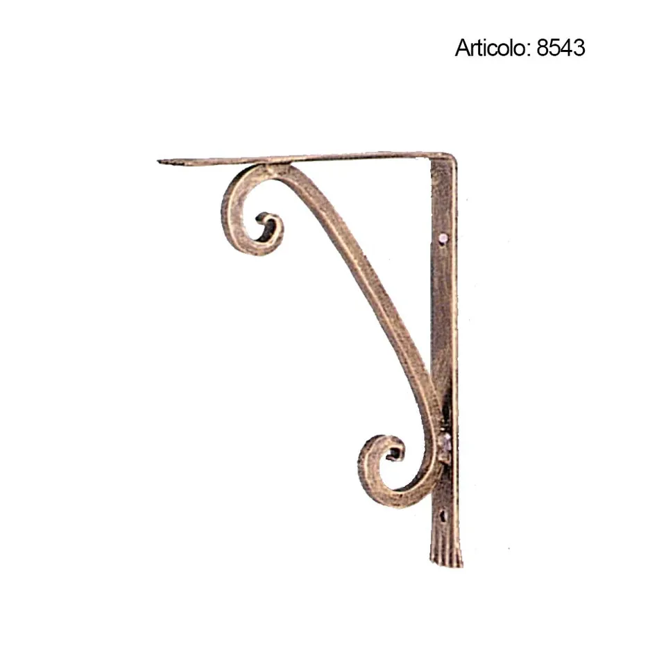 Spinardi reggimensola ferro battuto ottone anticato 160 mm
