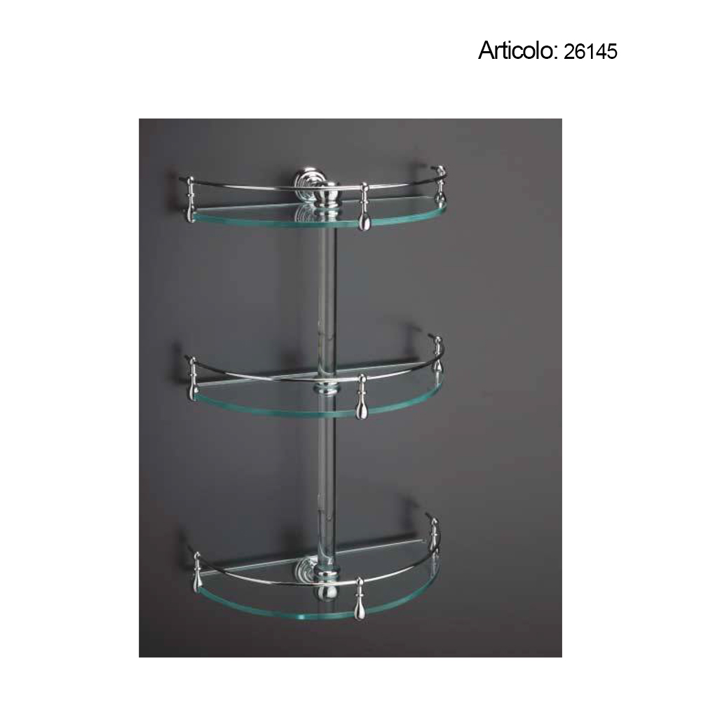 Spinardi Mensola bagno cristallo ottone cromato