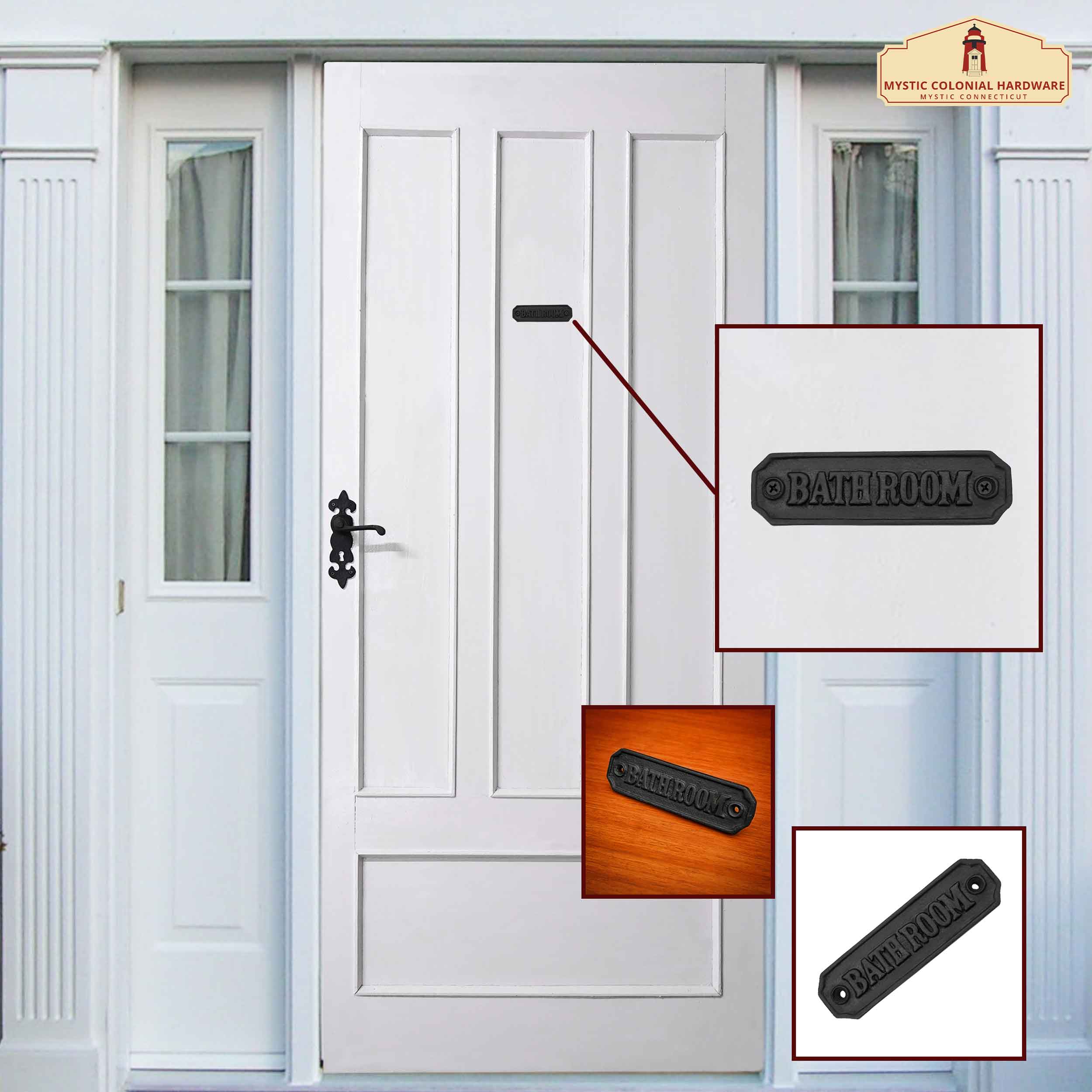 Mystic Colonial Hardware Bathroom 11,5 cm targa bagno ghisa nera