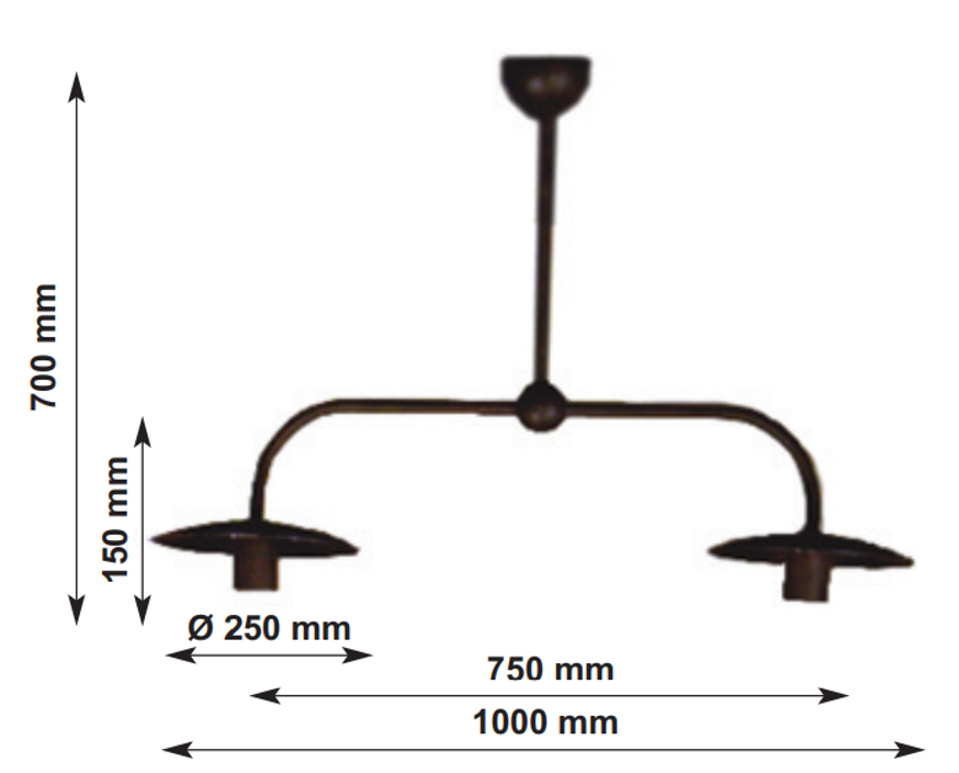 Spinardi Lampadario 2 Luci 2x Max 60W 230V