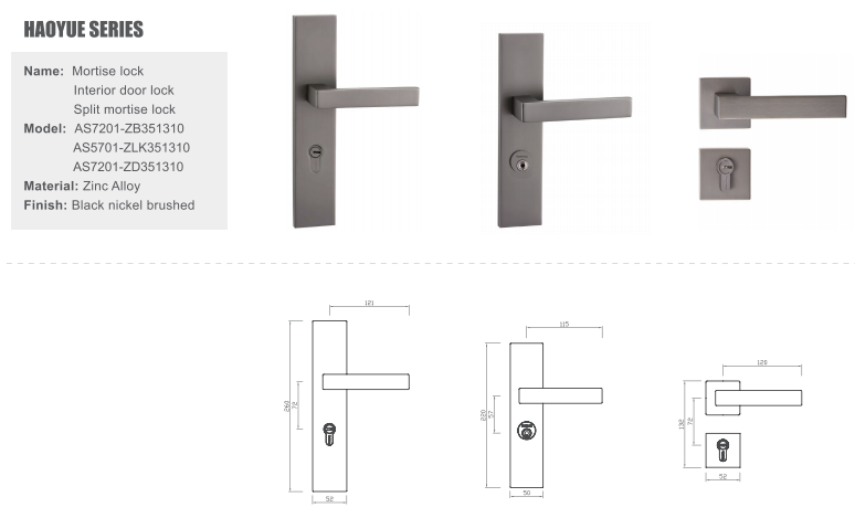 TopStrong Haoyue serratura incasso porta interna inox