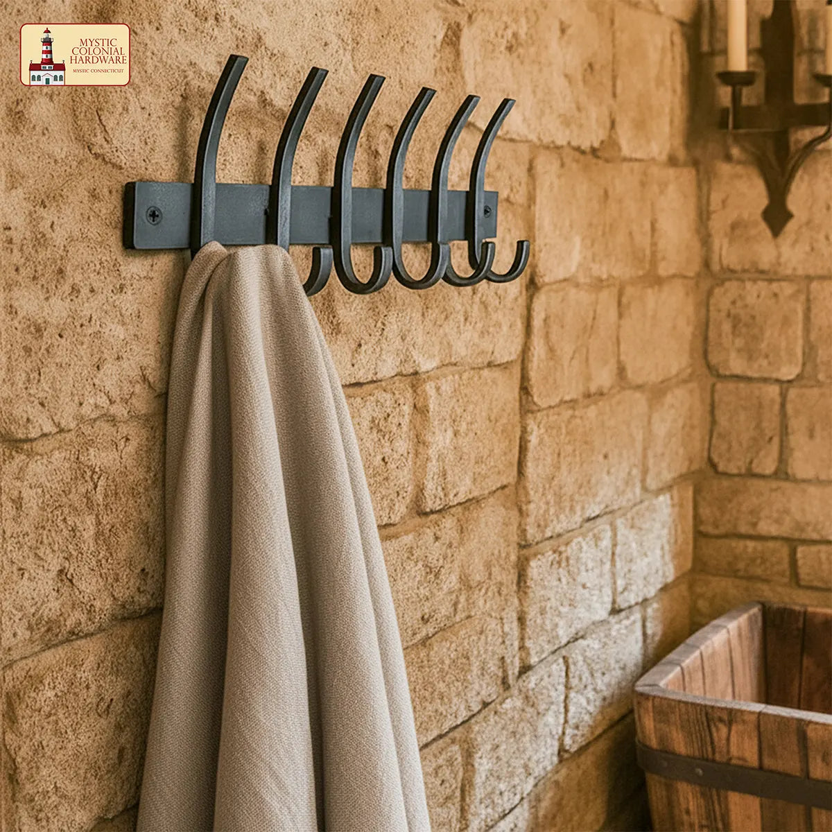 Mystic Colonial Hardware attaccapanni ferro battuto 2 ganci