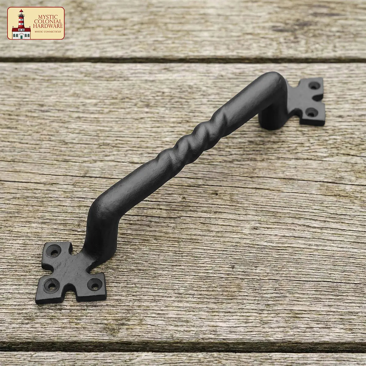 Mystic Colonial Hardware Twisted maniglia porta ghisa nera