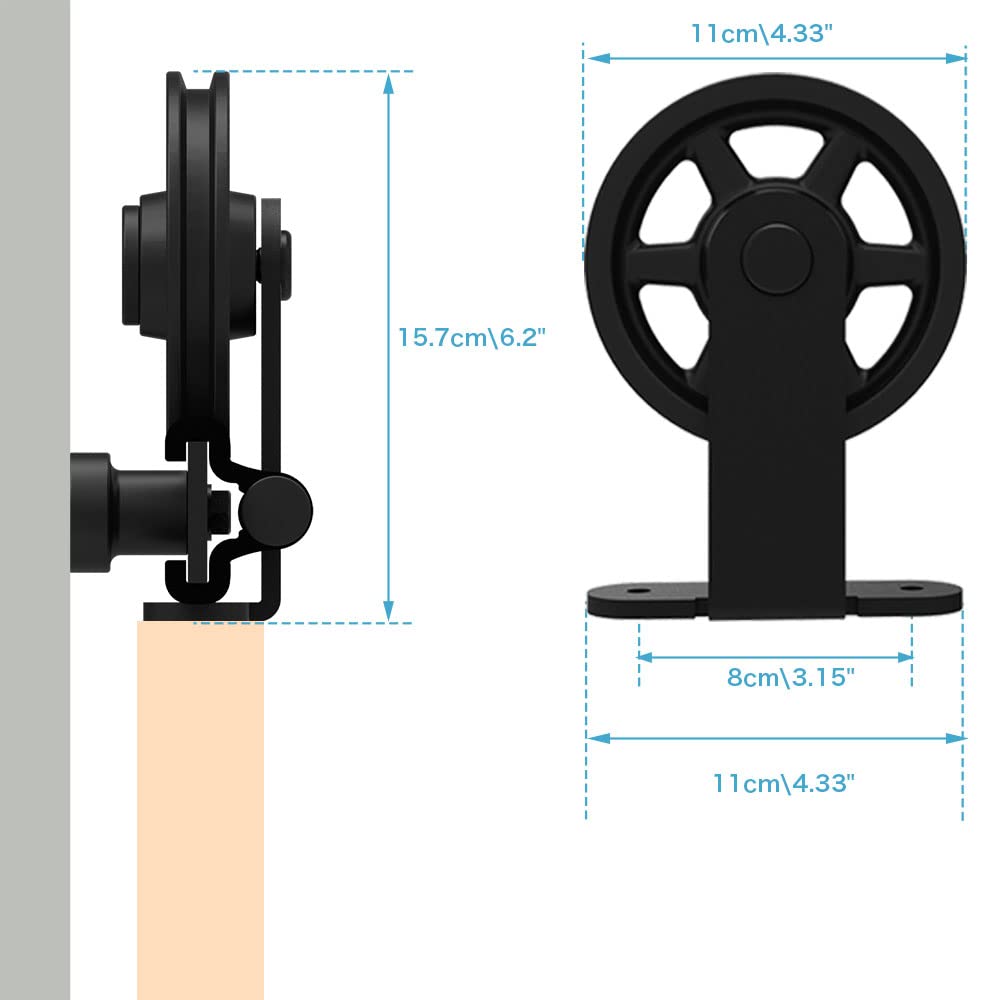 ETIASQSA binario porta scorrevole nero 200 cm kit