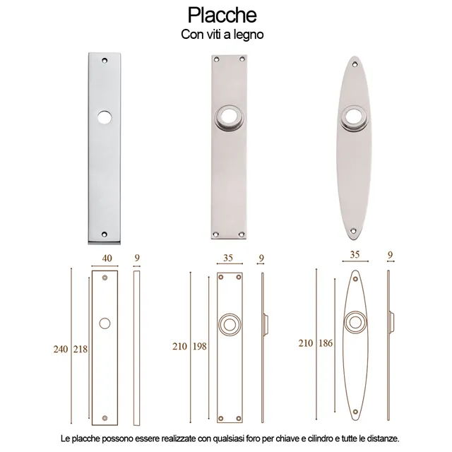 Spinardi placca viti legno per chiave e cilindro