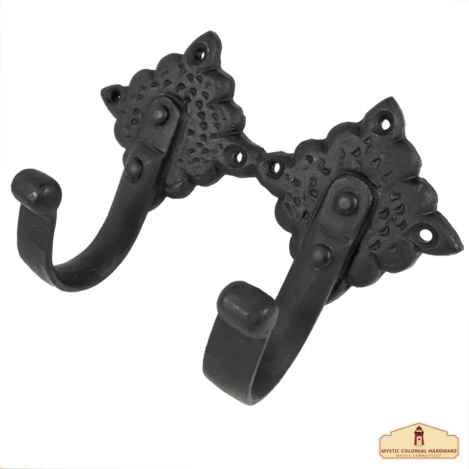 Mystic Colonial Hardware gancio ferro battuto 10x10 cm set 2 pezzi