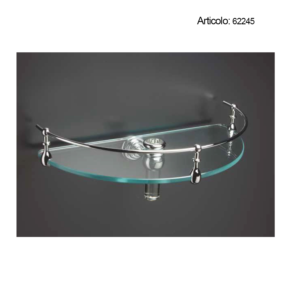 Spinardi Mensola bagno cristallo ottone cromato