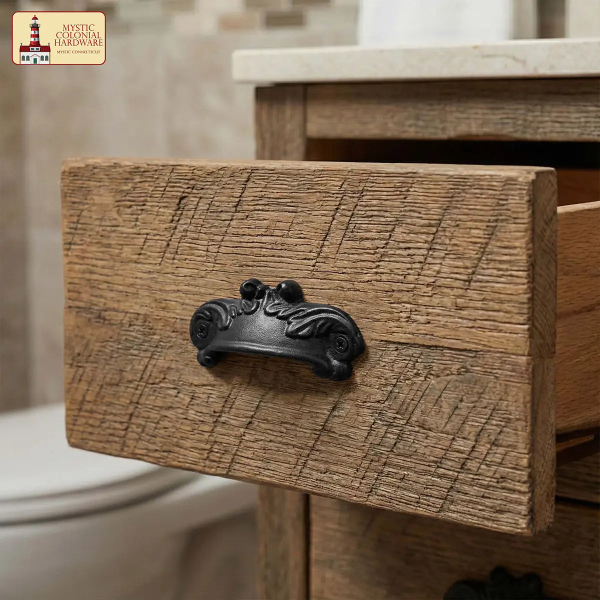 Mystic Colonial Hardware Victorian maniglia conchiglia ghisa set 4 pezzi