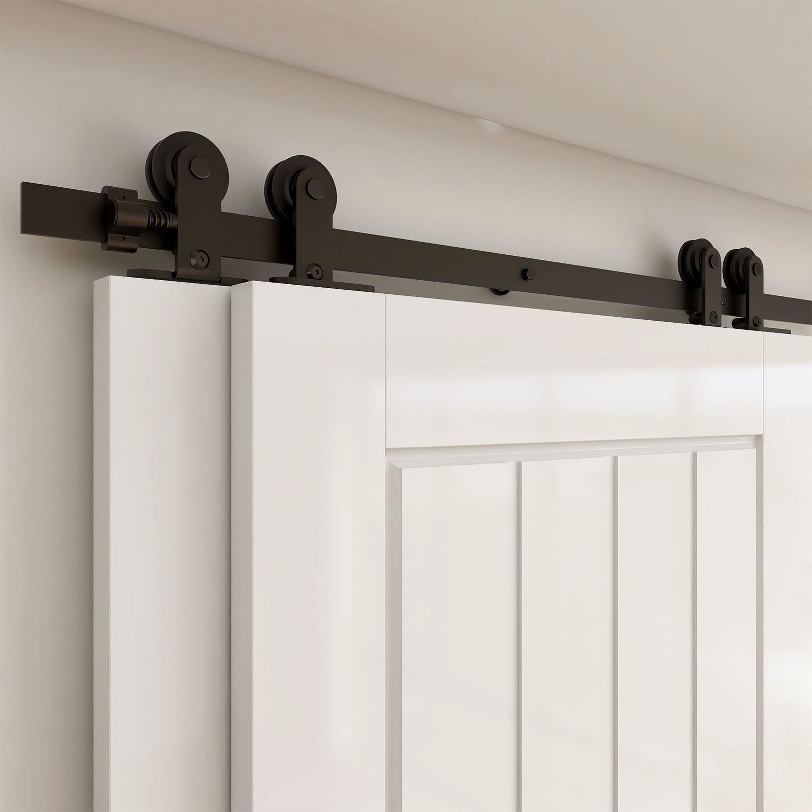 ETIASQSA Forma T 200 cm kit binario porta scorrevole nero bypass