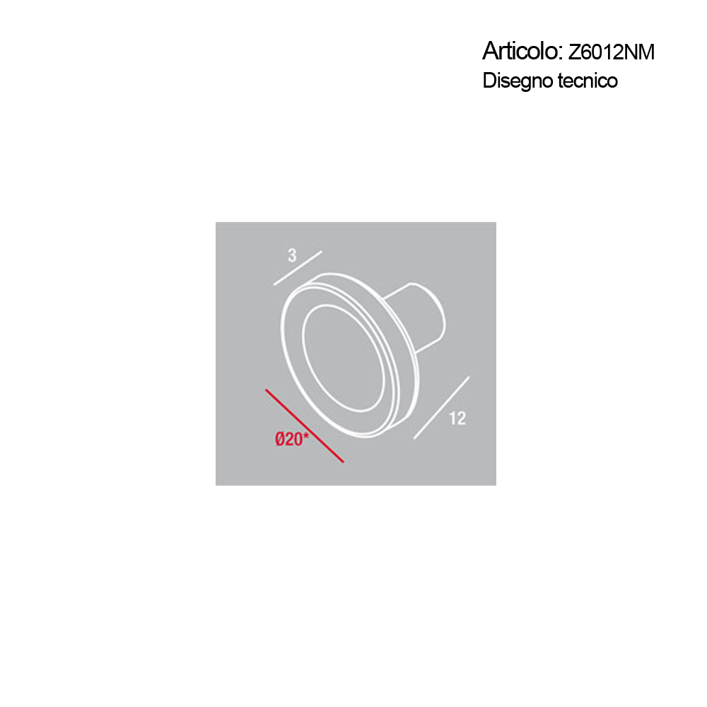 Spinardi Z6012NM Pomolo per Mobili Cromato