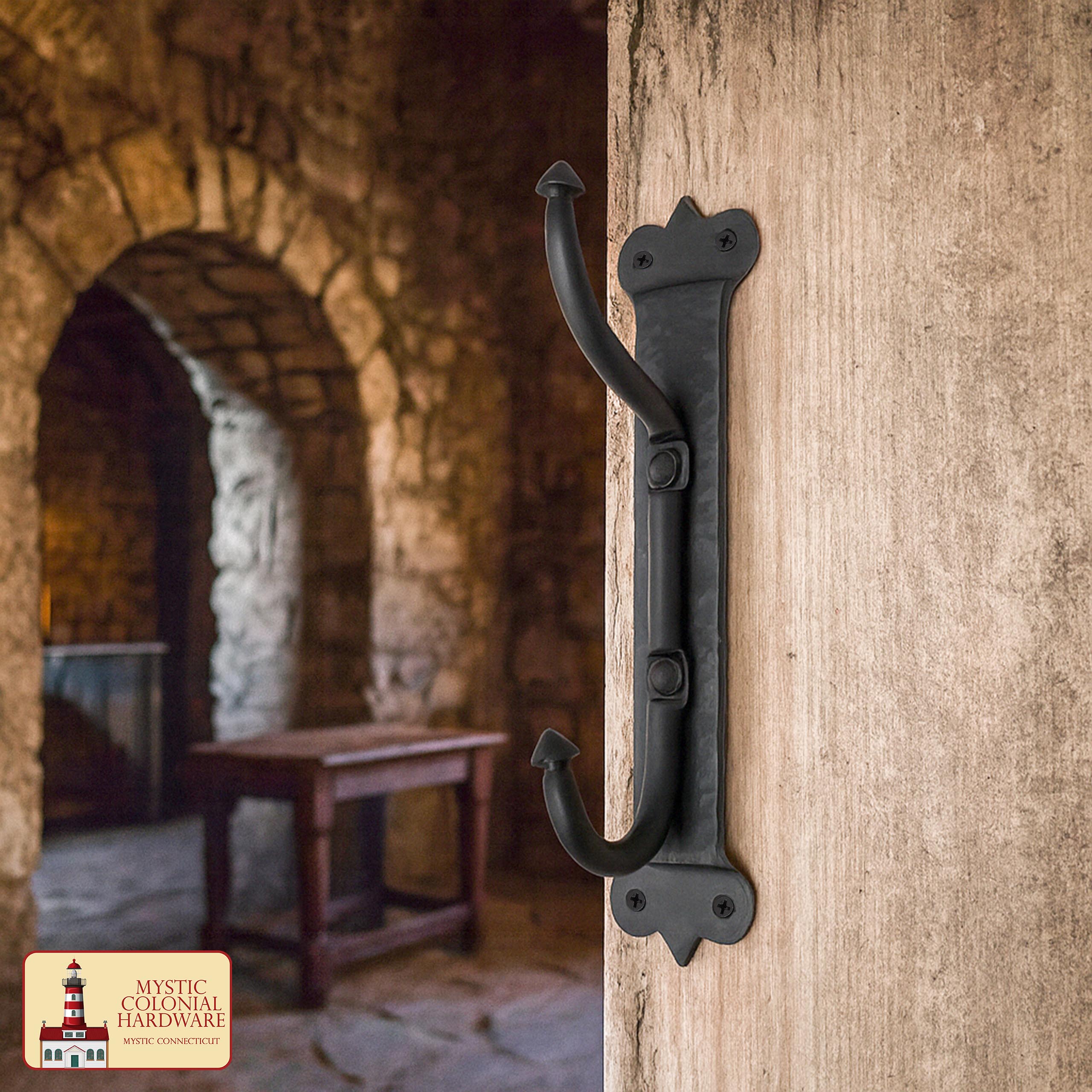 Mystic Colonial Hardware gancio parete vittoriano ferro doppio nero