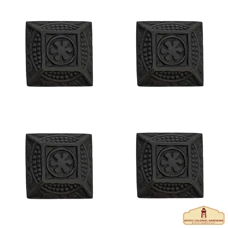 Mystic Colonial Pomello Cassetto Ferro Battuto 3,5 cm Set 4 Pezzi