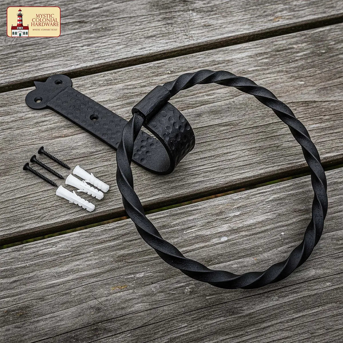 Mystic Colonial Hardware porta asciugamani anello ferro 18,6 cm