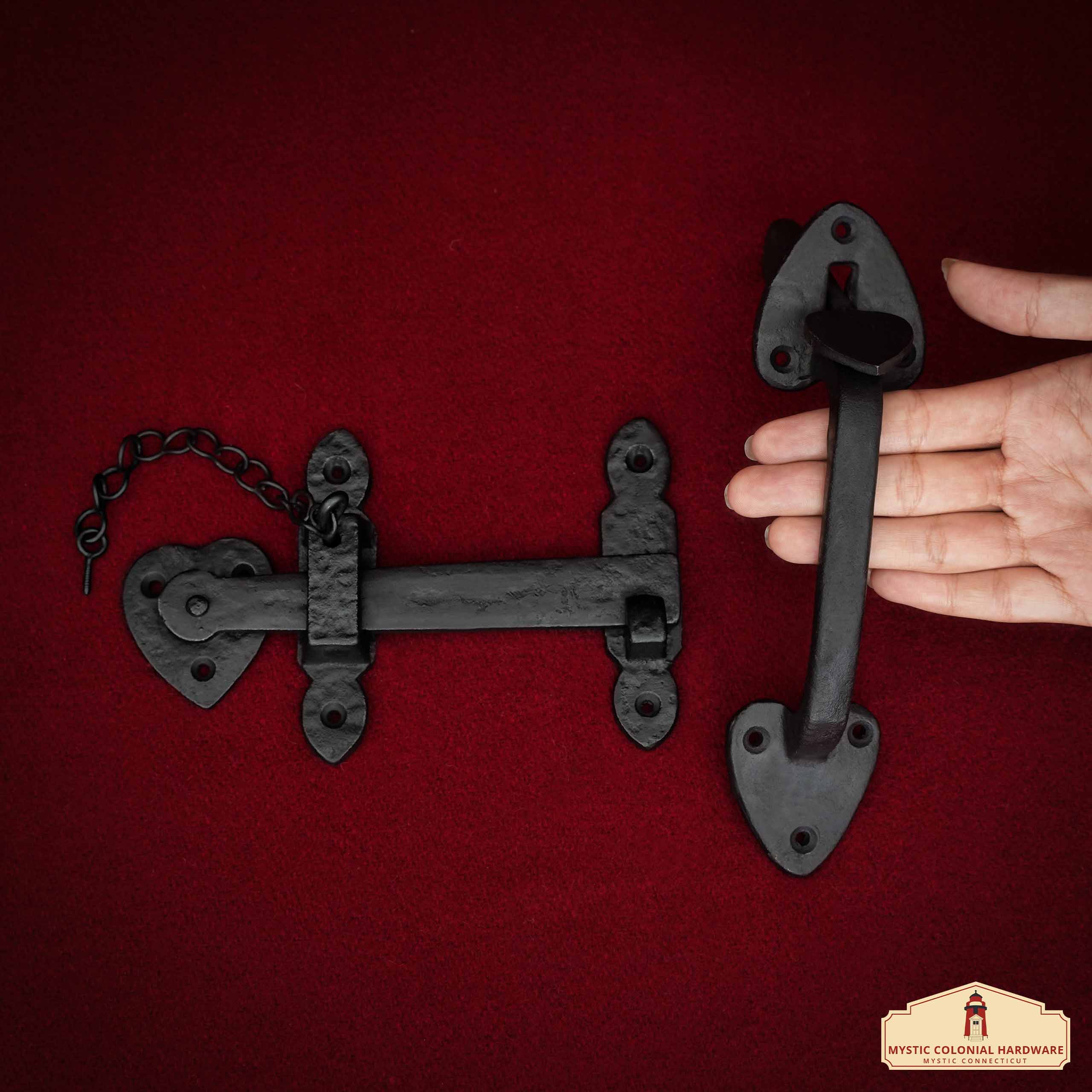 Mystic Colonial Hardware Saliscendi 19,5 cm Maniglia Ferro Battuto