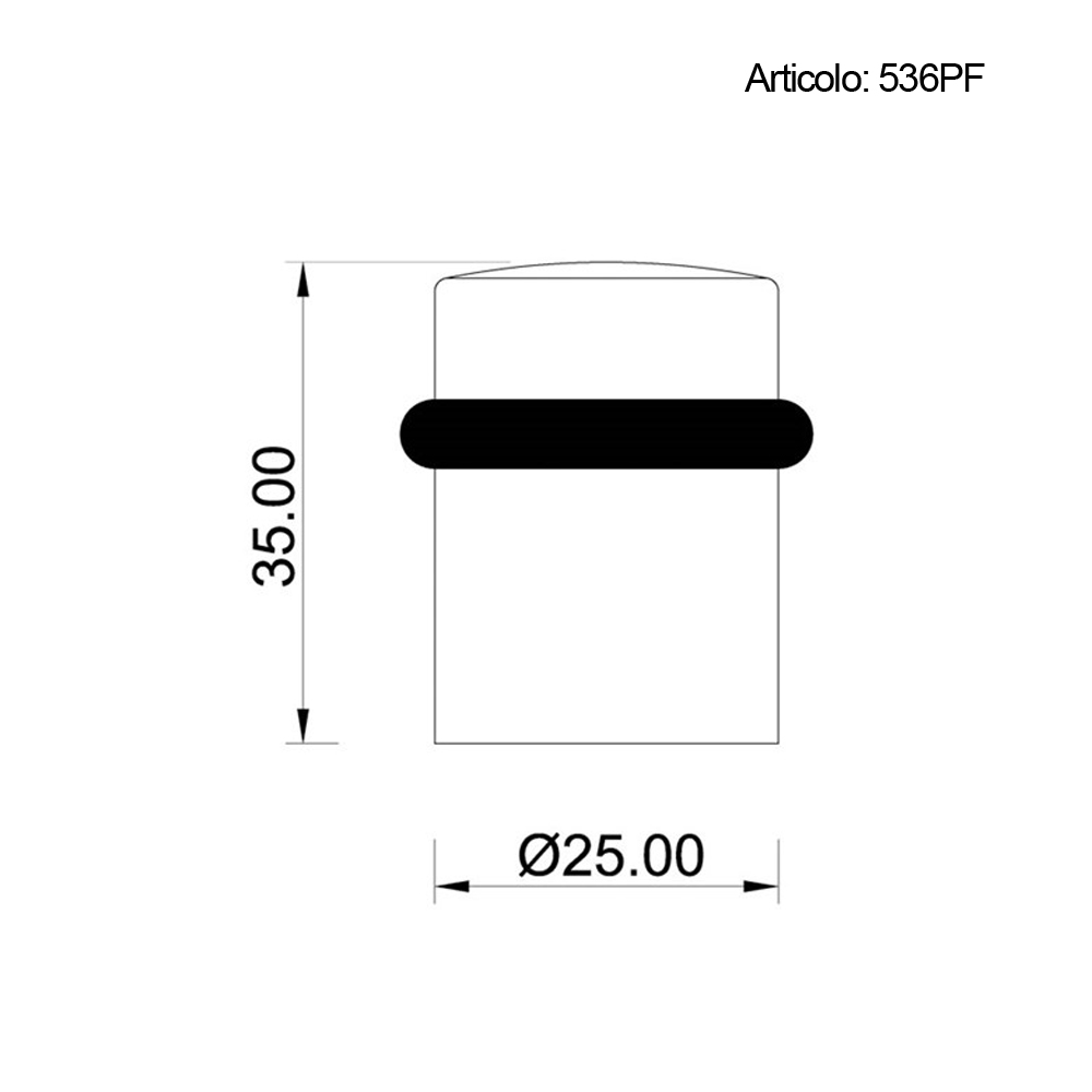 Spinardi 536PF fermaporta acciaio 25x35 mm