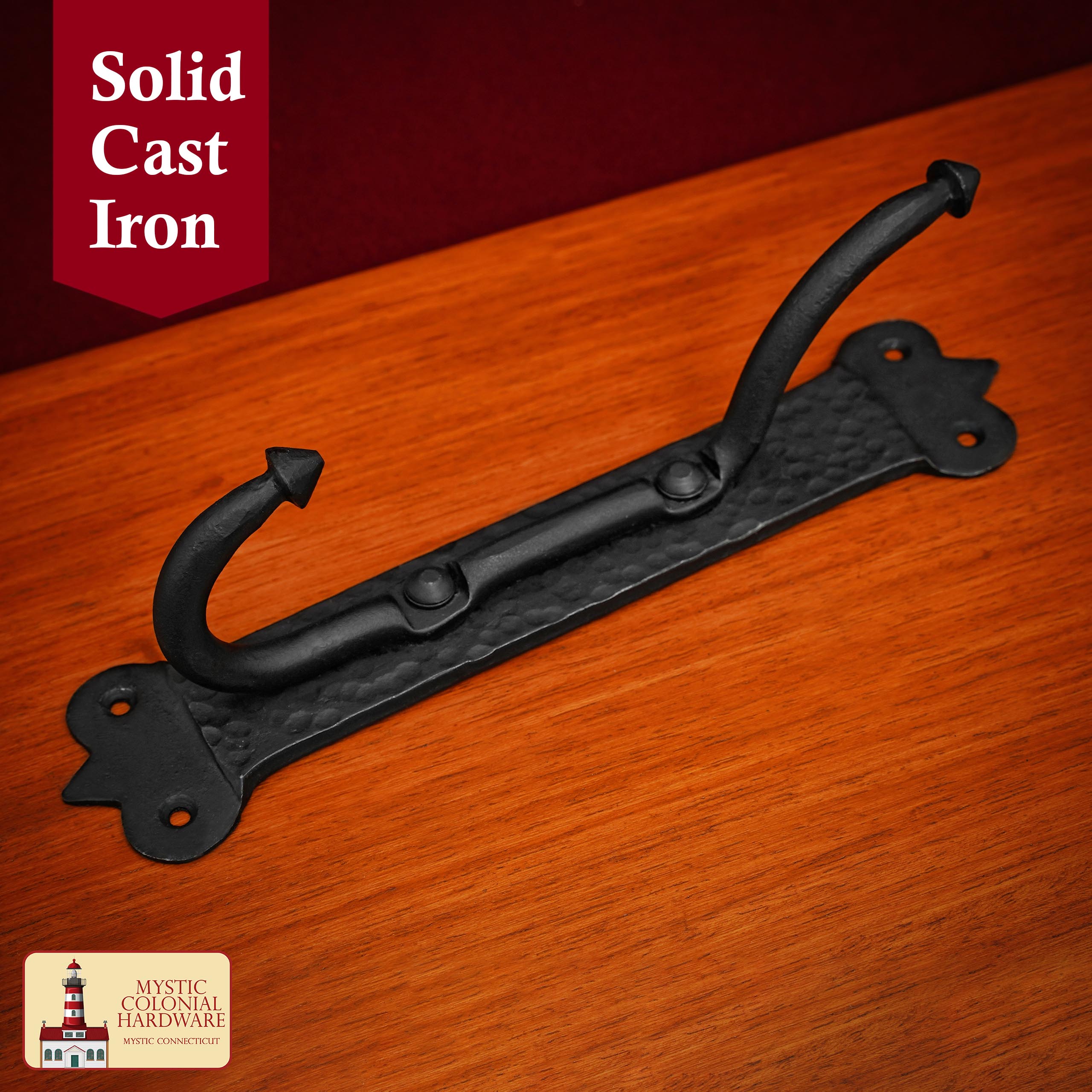 Mystic Colonial Hardware gancio parete vittoriano ferro doppio nero