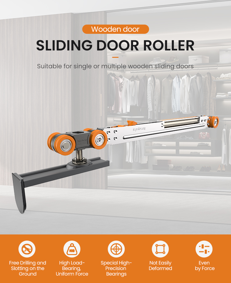 TopStrong 45KG carrello porta scorrevole legno doppia ammortizzazione