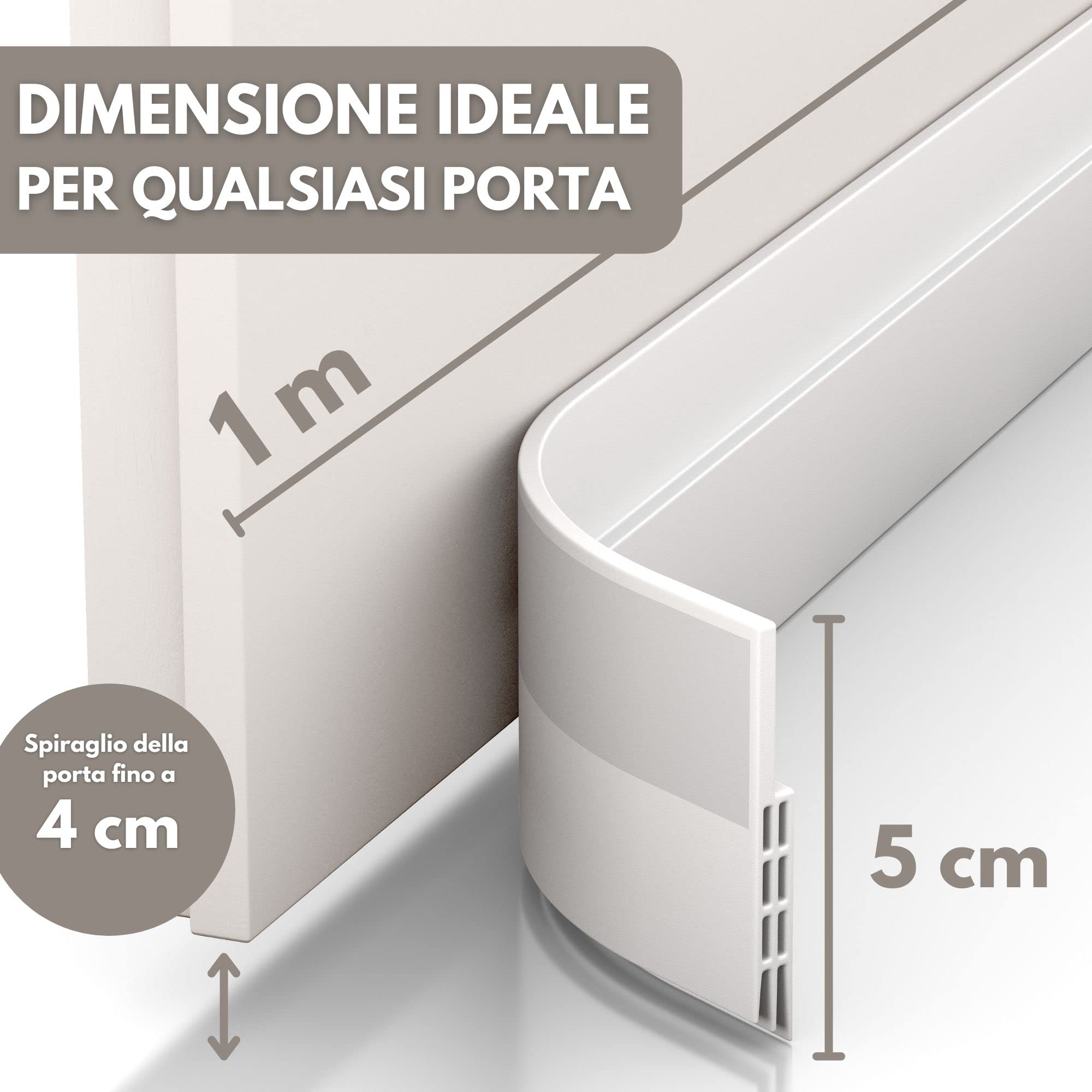 Vellure paraspifferi sottoporta porta blindata bianco 1 pz
