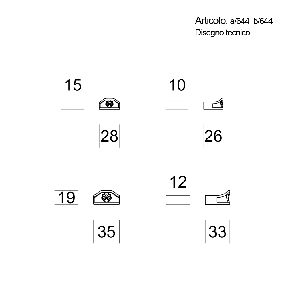 Spinardi A644 pomolo per mobili diverse finiture