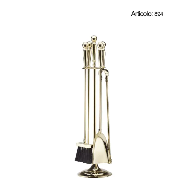 Spinardi 894 attrezzi camino birillo ottone 720 mm