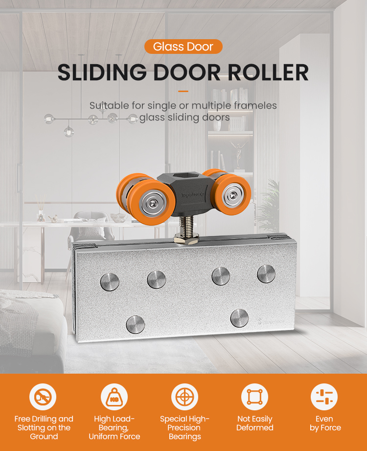 TopStrong 100KG Carrello Porta Scorrevole Vetro Ammortizzato